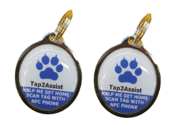 2 x NFC, QR Code Tags for Large Dogs.